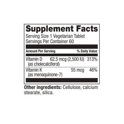Vitamin D3 & K2 60ct