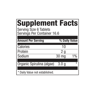 Organic Spirulina 500mg 100ct
