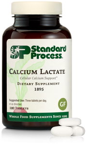 An image of a bottle of Calcium Lactate, 180 tablets.