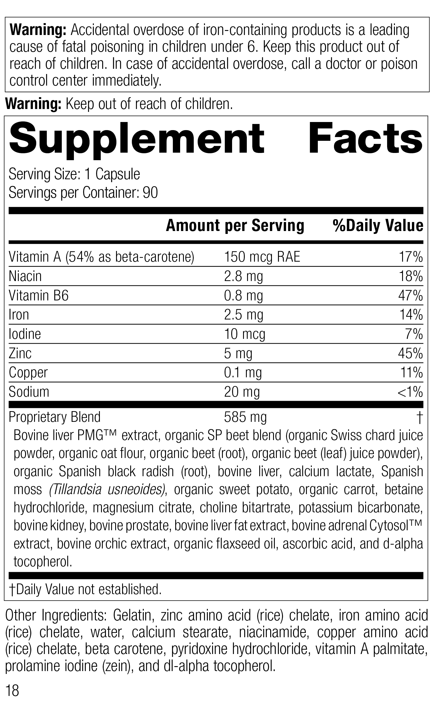 Livaplex 5375-15 Supplement Label