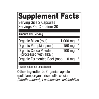Organic Fermented Maca Complex 60ct