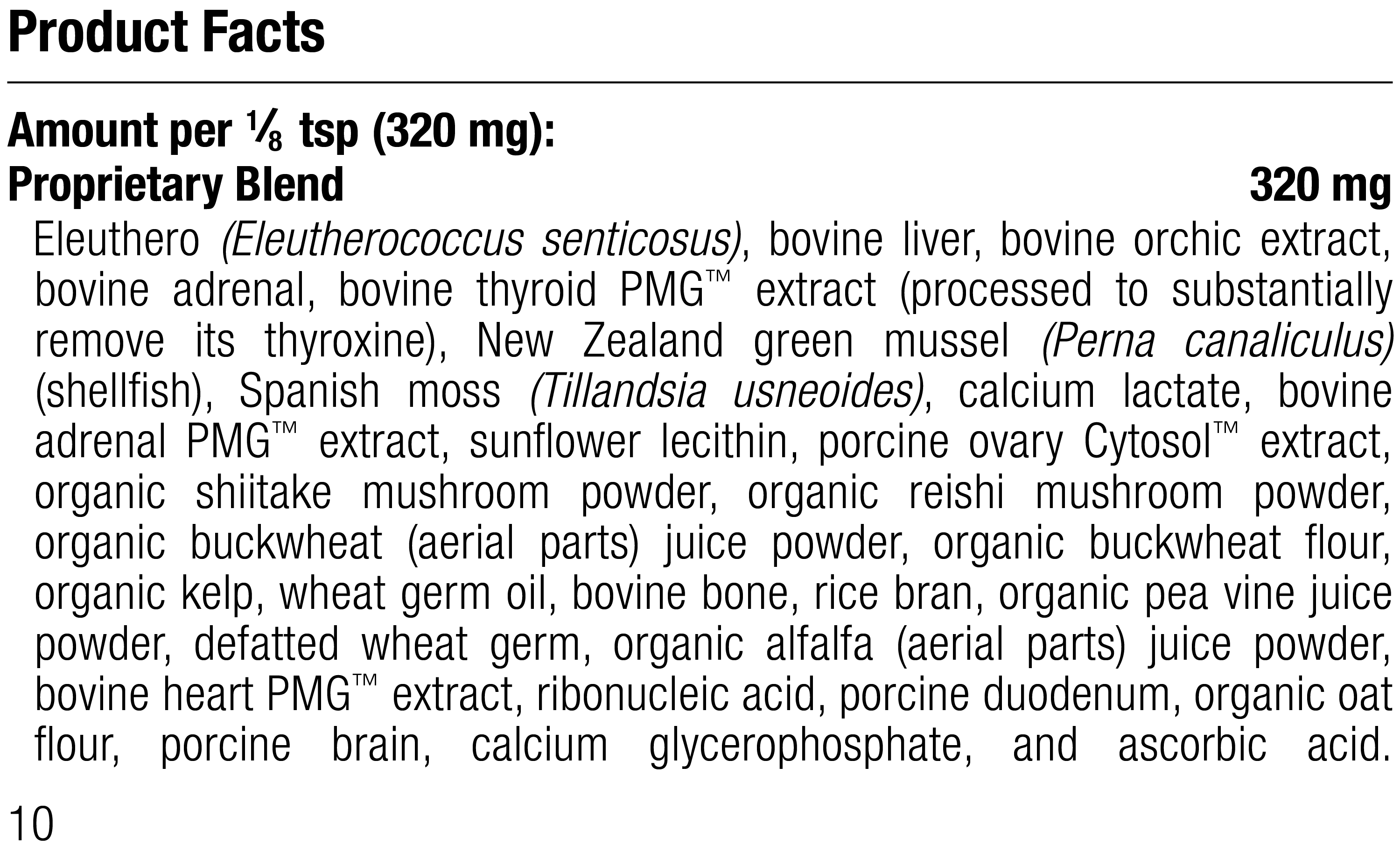 Canine Thyroid Support, 25 g, Rev 10 Supplement Facts