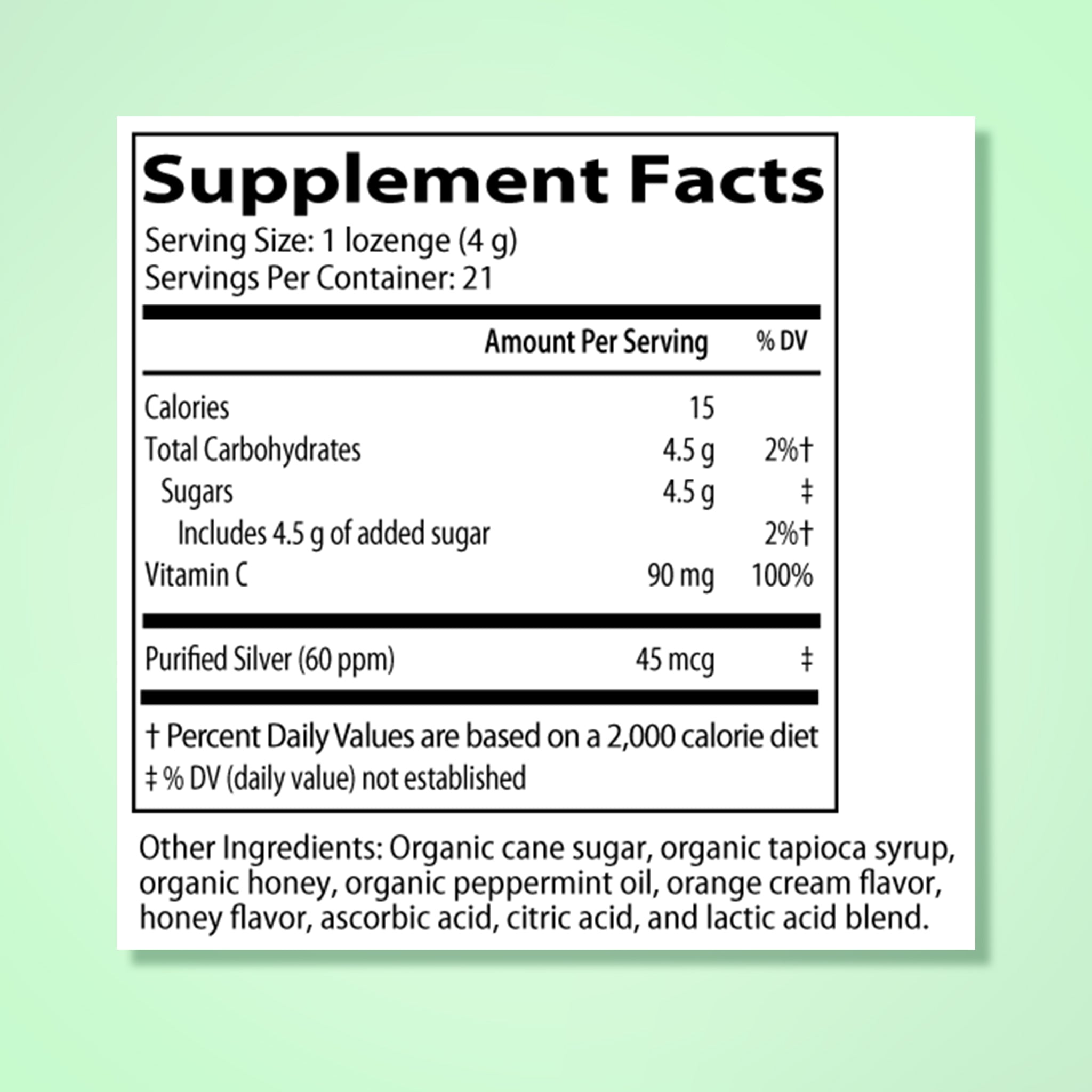 Smart Silver Orange Splash Lozenges 21ct
