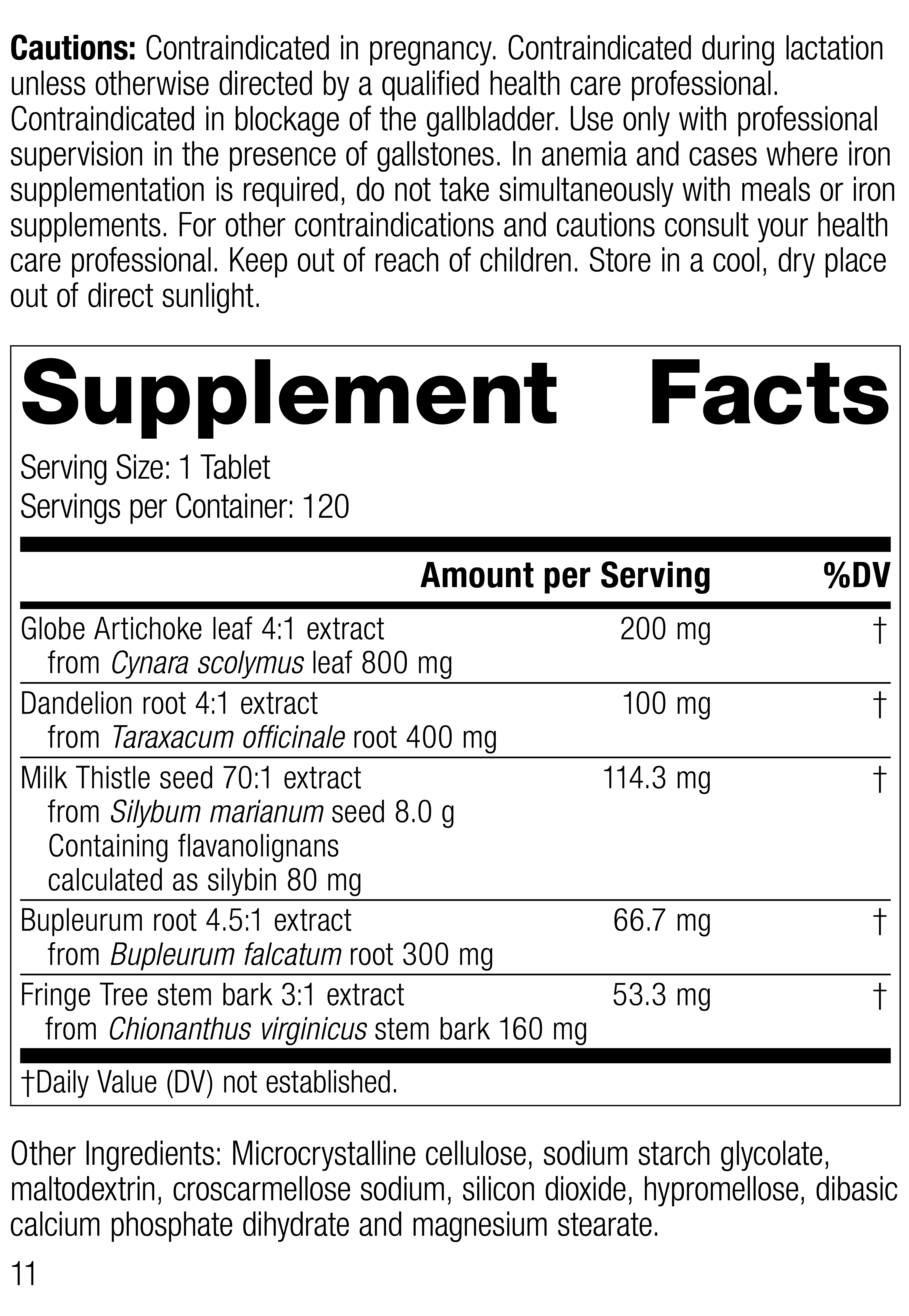 Livton® Complex, Rev 10 Supplement Facts